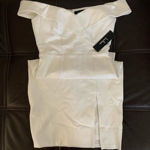 Lulu’s off the shoulder slit dress